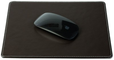 Mousepad CAMBRIDGE Top Grain Rindspaltleder mit heller Kontrastnaht dunkelbraun